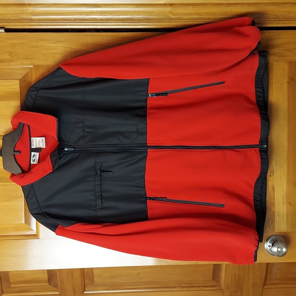 * Athletic Works Men's Black and Red Performance Jacket Coat, Sixe XL, Like New